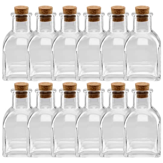 12 Pack: 4" Glass Bottle with Cork by Ashland®